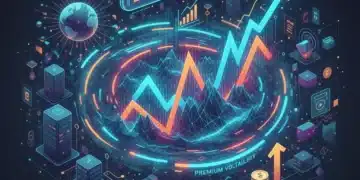 Dynamic financial market chart showing premium volatility for 2026 insurance forecast