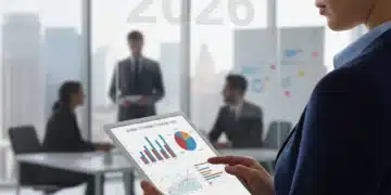 Professional reviewing 2026 policy documents on tablet for savings