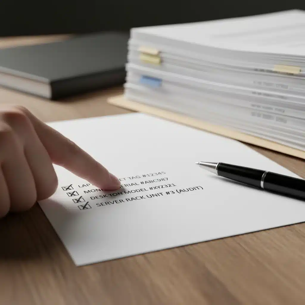 Checking off items on an asset documentation checklist
