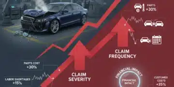 Infographic showing rising auto insurance premiums and claims data trends