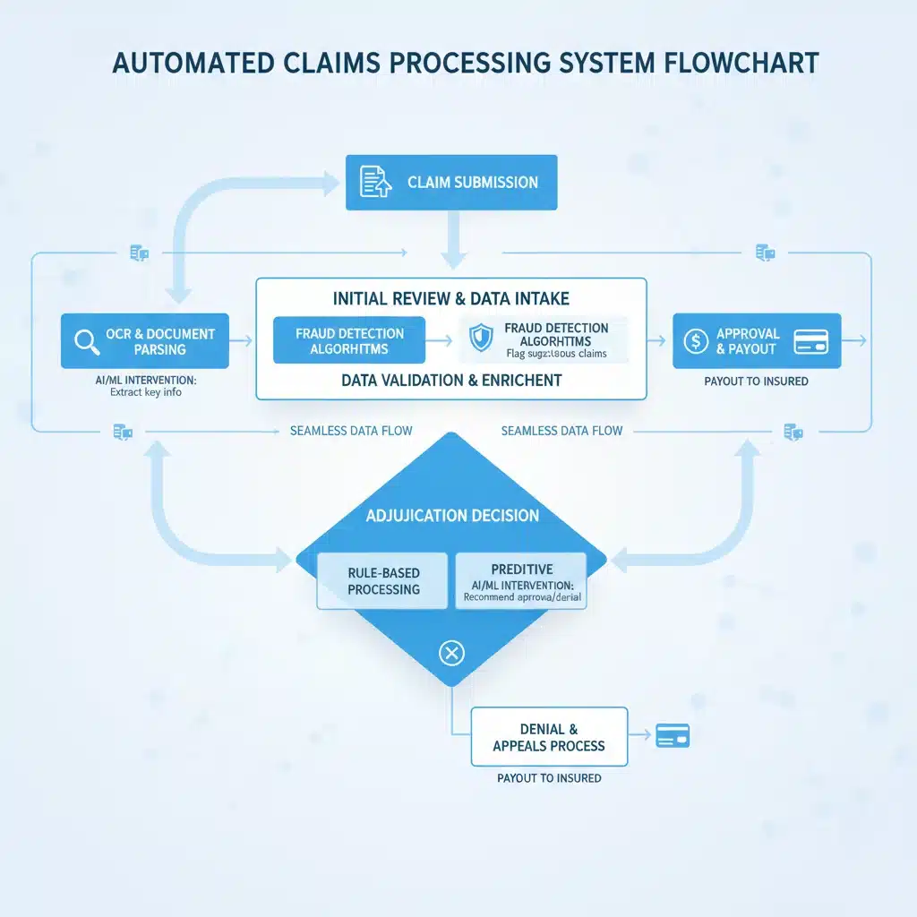 Flowchart of automated claims processing system