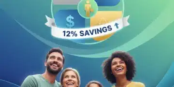 Illustration of bundled insurance policies saving money with a 12% reduction tag