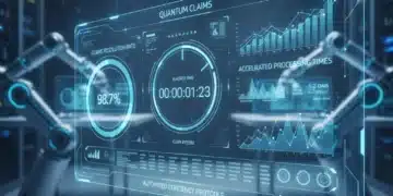 Digital dashboard showing accelerated insurance claims processing with automation