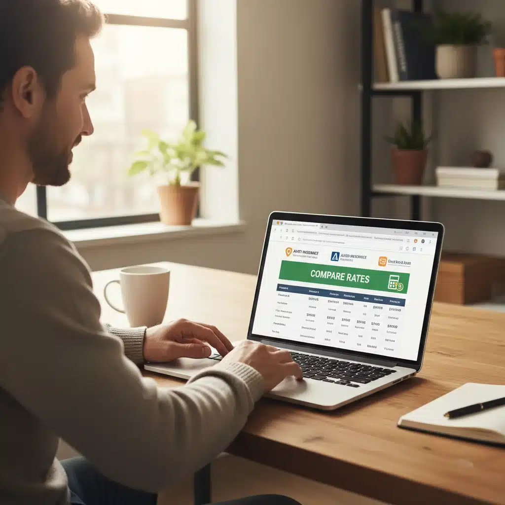 Individual comparing auto insurance quotes online to find better rates
