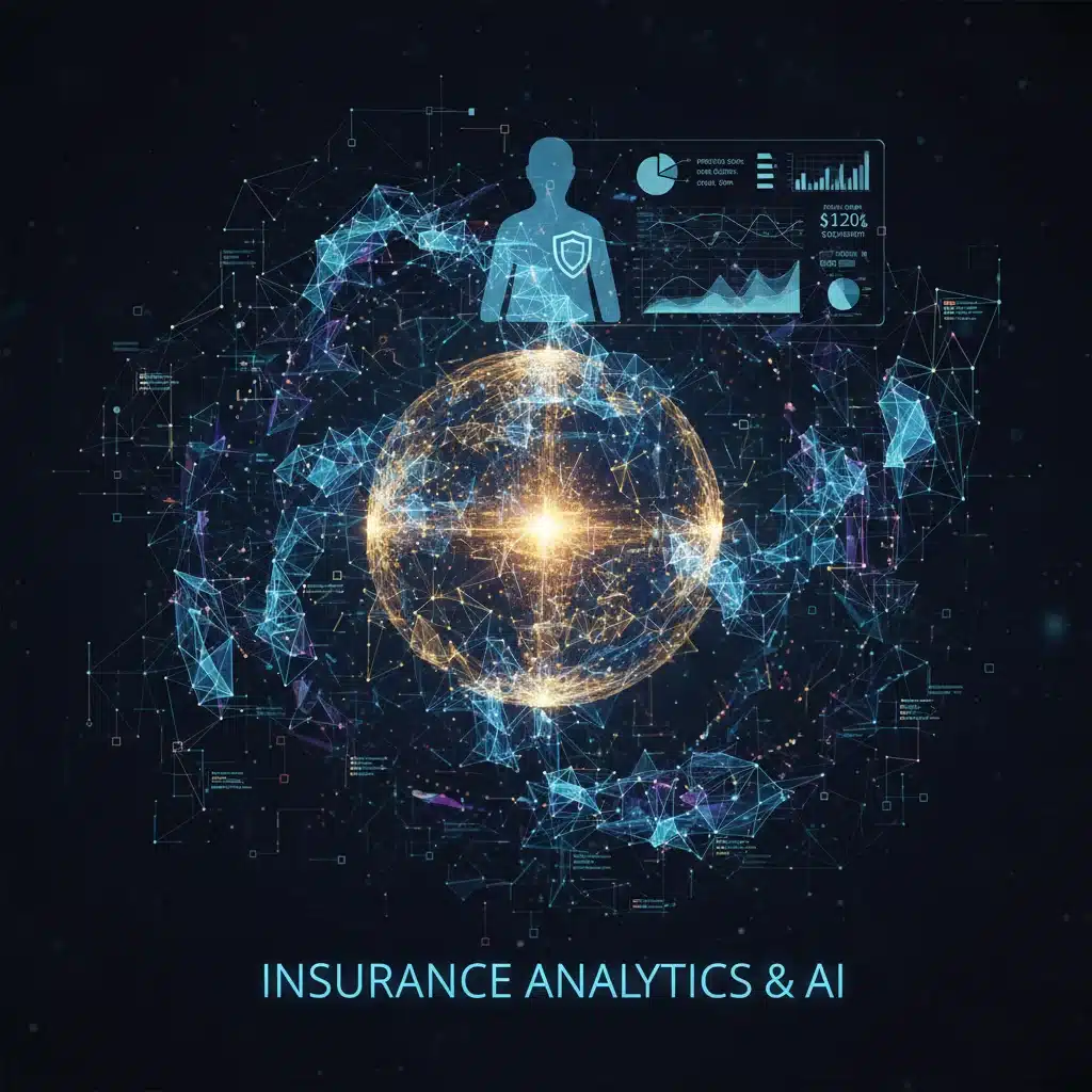 Complex data analytics and predictive modeling for insurance risk assessment.