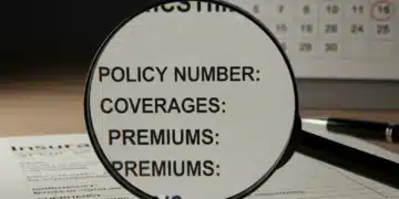 Magnifying glass examining an insurance declarations page for 2026 updates.
