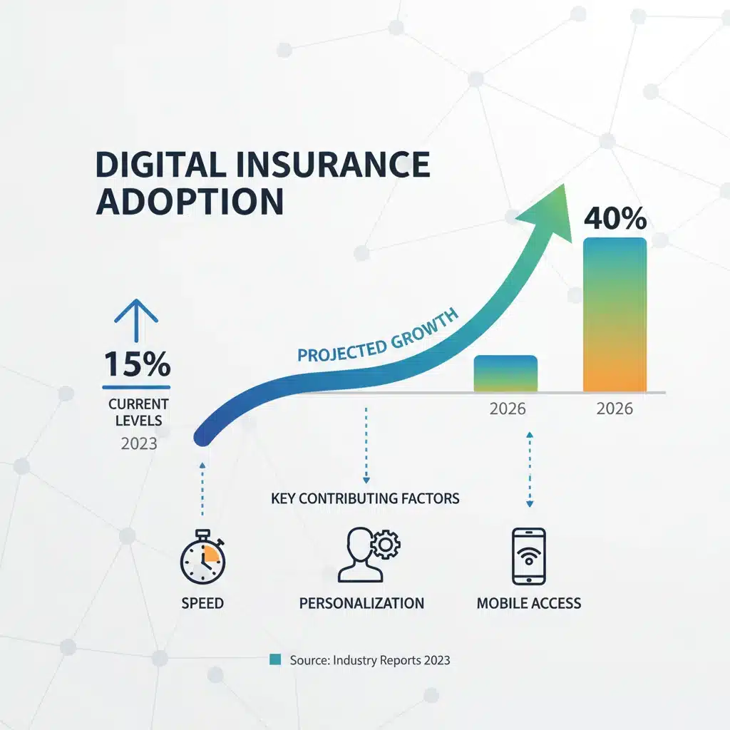 Projected growth of digital insurance adoption by 2026