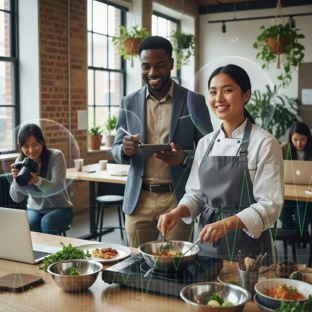 Diverse gig workers confidently performing their tasks, representing the growing independent workforce and their need for tailored insurance.