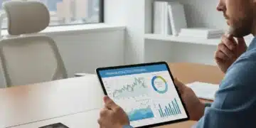 Person analyzing financial data to lower insurance premiums