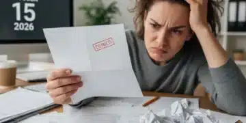 Frustrated person holding an insurance claim denial letter in 2026