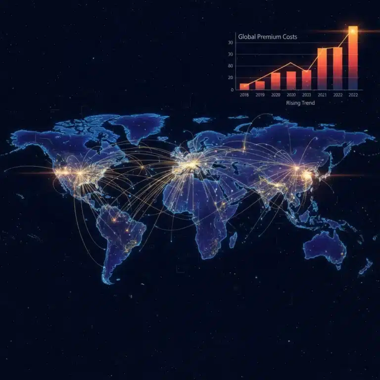 Global reinsurance market interconnectedness influencing local insurance premiums.