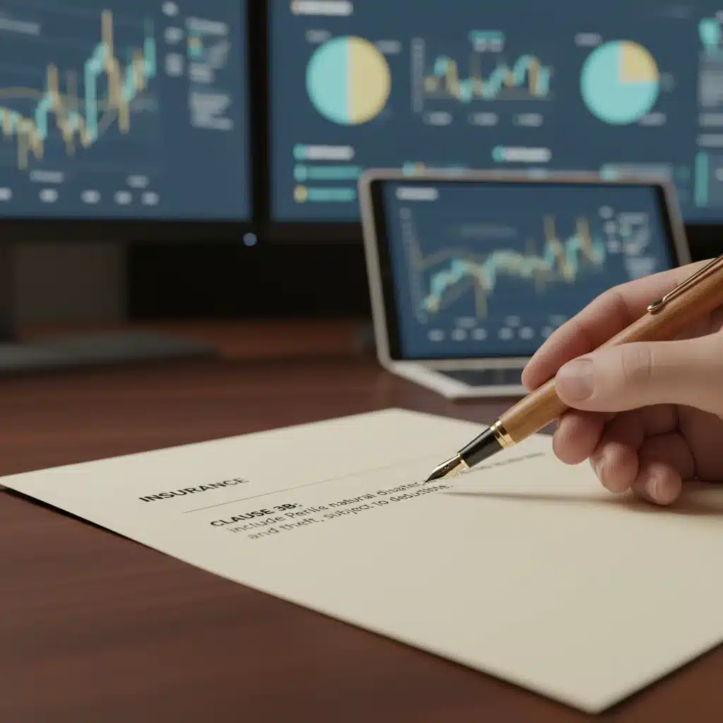 Hand pointing to important clause in insurance document