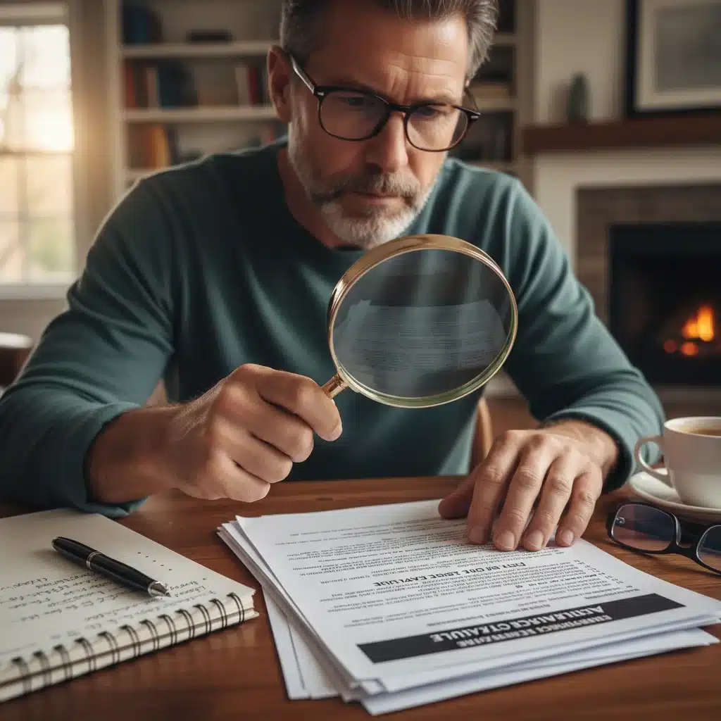 Homeowner reviewing insurance policy for ACV and RCV terms