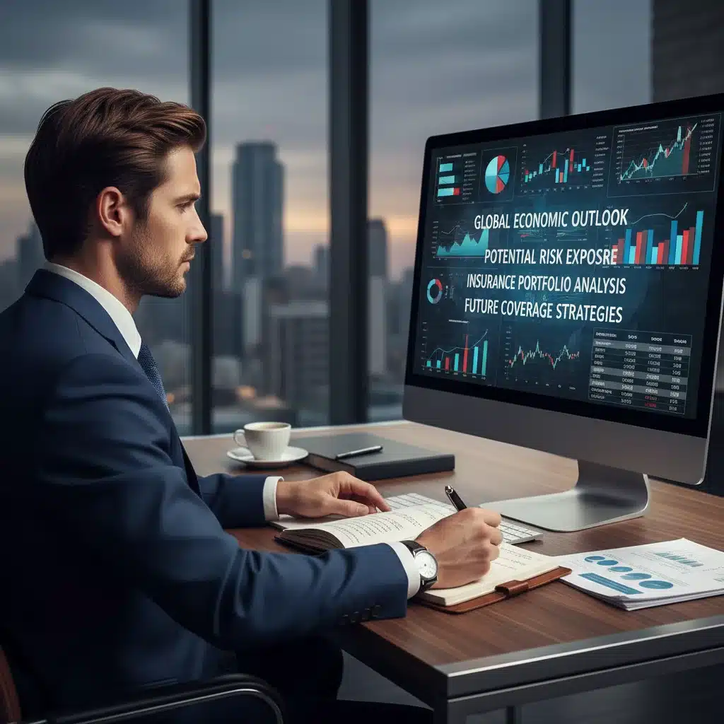 Individual making informed insurance decisions, analyzing financial risks and coverage.