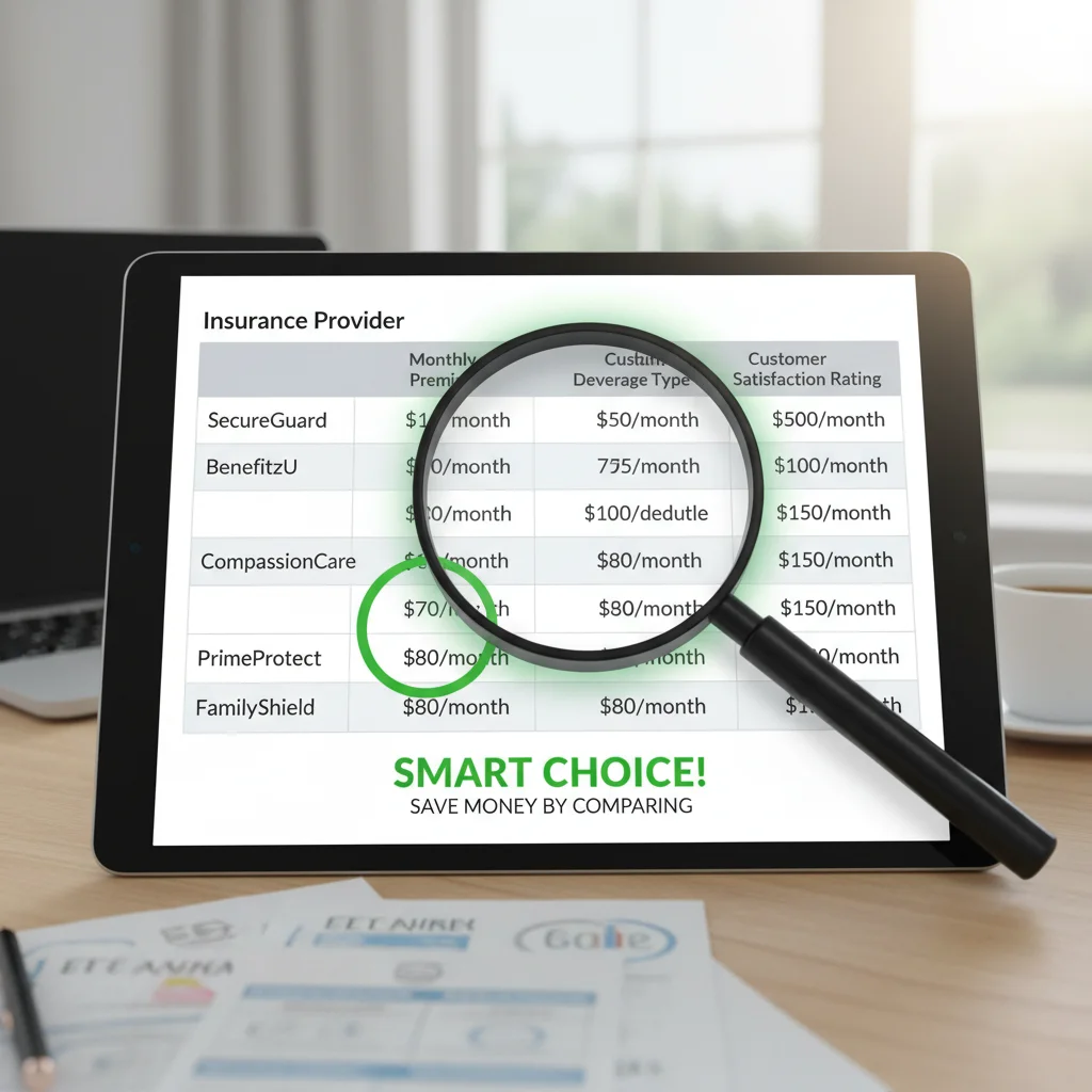 Comparing different insurance policy quotes and providers