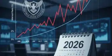 Financial graph showing rising interest rates impacting insurance investments in 2026