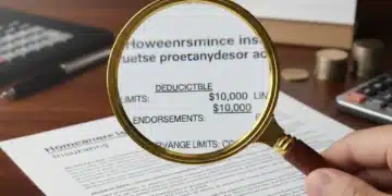 Magnifying glass over homeowners insurance policy document for 2026