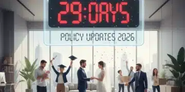 Diverse individuals facing major life changes with a 30-day countdown clock for policy updates.