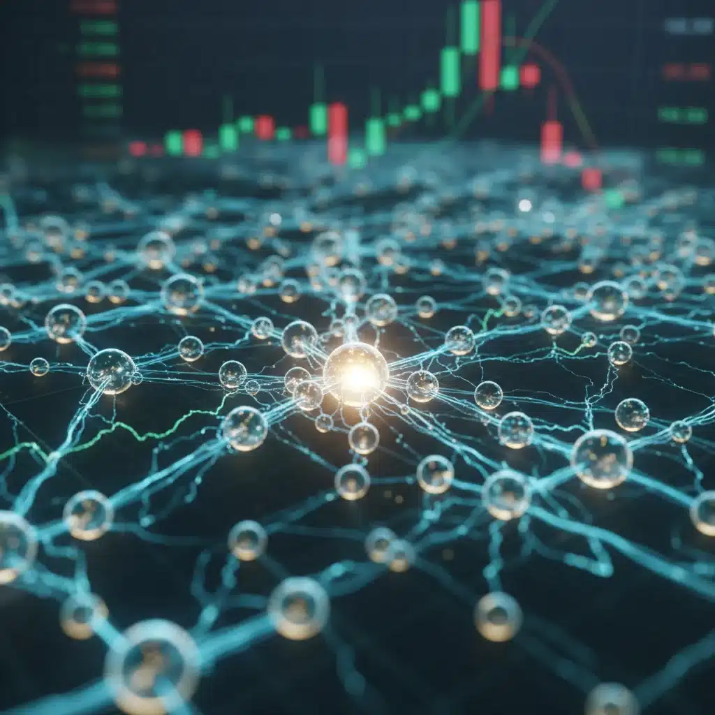 Detailed neural network graphic with glowing pathways, representing machine learning for insurance risk analysis.