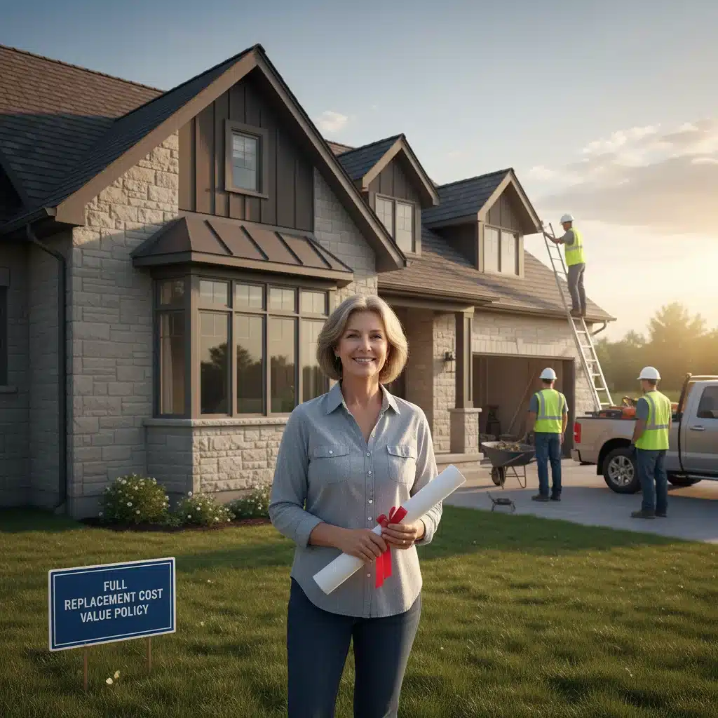 Homeowner satisfied with new home construction after RCV insurance claim.