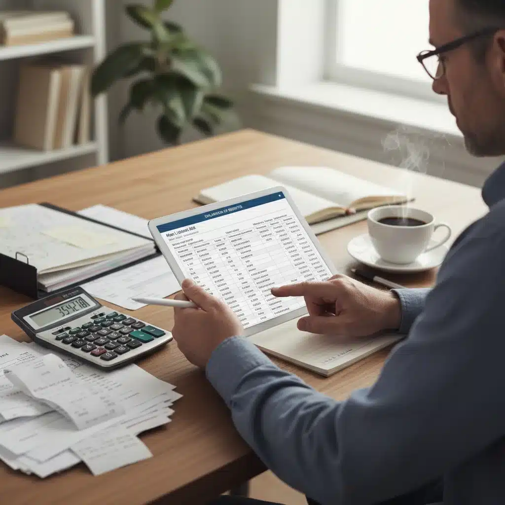 Person reviewing medical bills and insurance statements