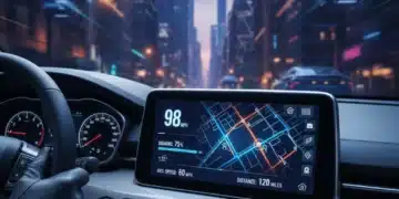 Telematics device in car dashboard showing driving data, symbolizing insurance savings