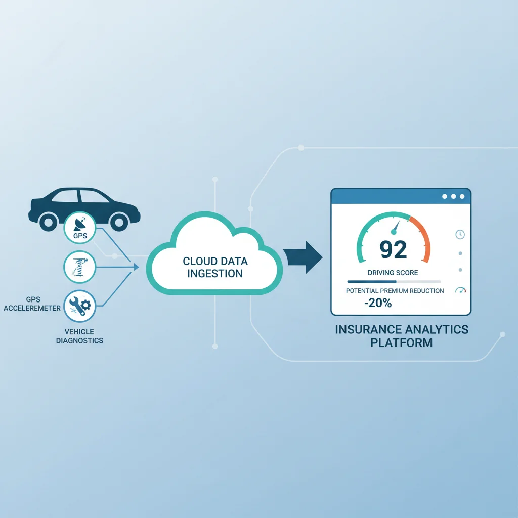 Data flow from telematics device to insurance analytics platform