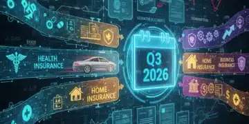 Legislative changes impacting US insurance rates by Q3 2026, showing policy documents and financial graphs.