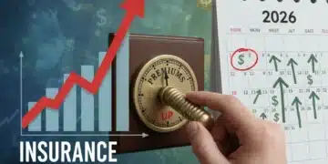 Graph showing a 10% increase in insurance premiums by 2026 due to new regulations.