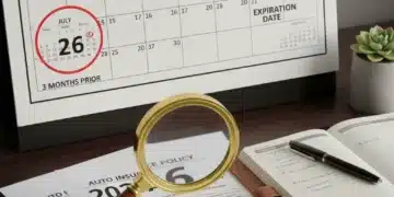 Calendar highlighting 2026 expiration with magnifying glass on policy documents