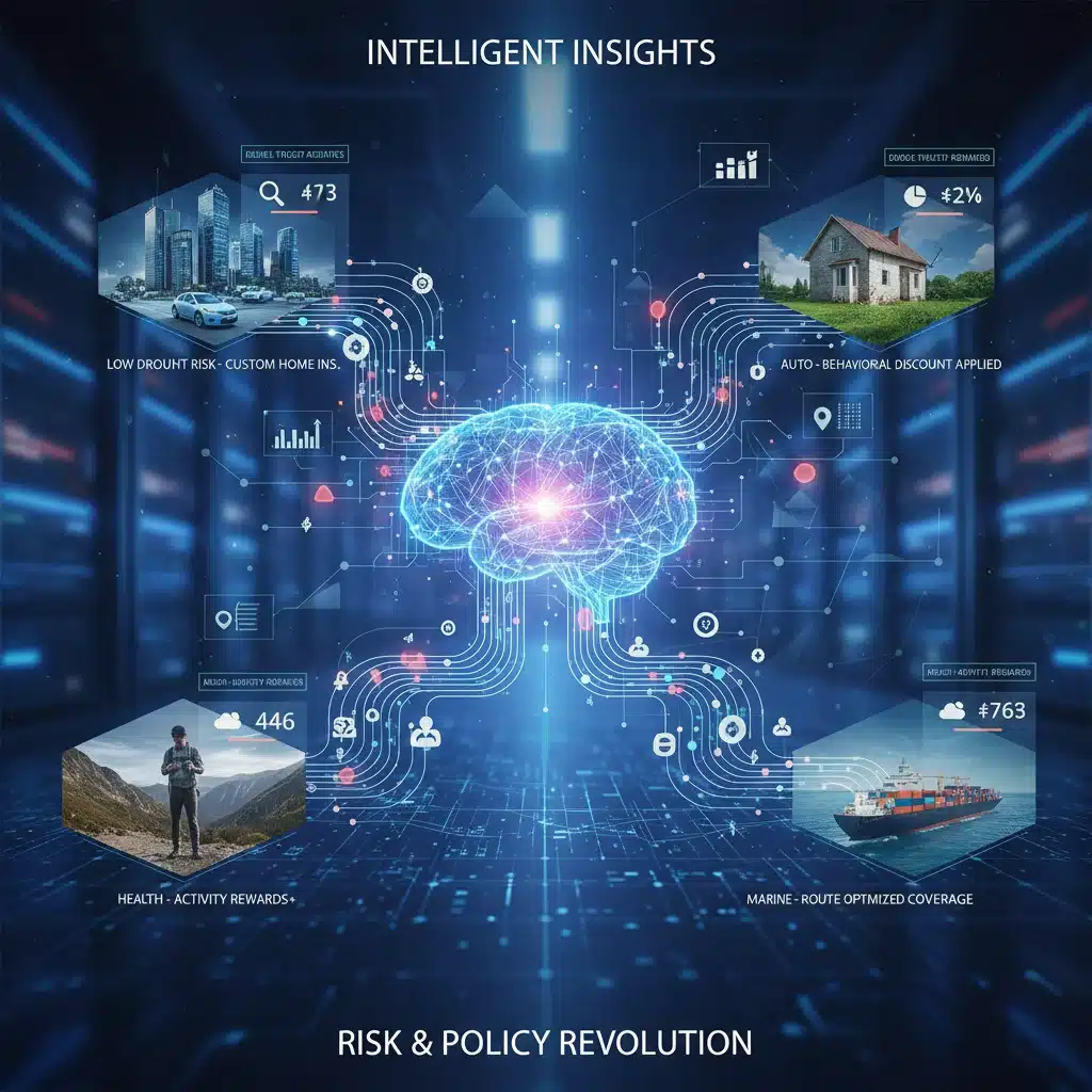 Artificial intelligence analyzing data for insurance risk assessment.