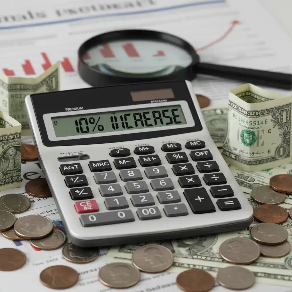Calculator showing 10 percent increase in insurance costs due to interest rates