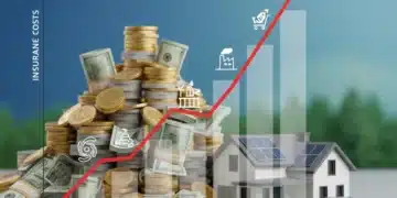 Rising insurance premiums affecting home and auto costs, symbolizing economic inflation and increased risk.