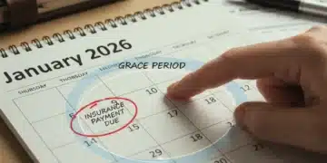 Calendar highlighting January 2026 payment deadline and insurance grace period