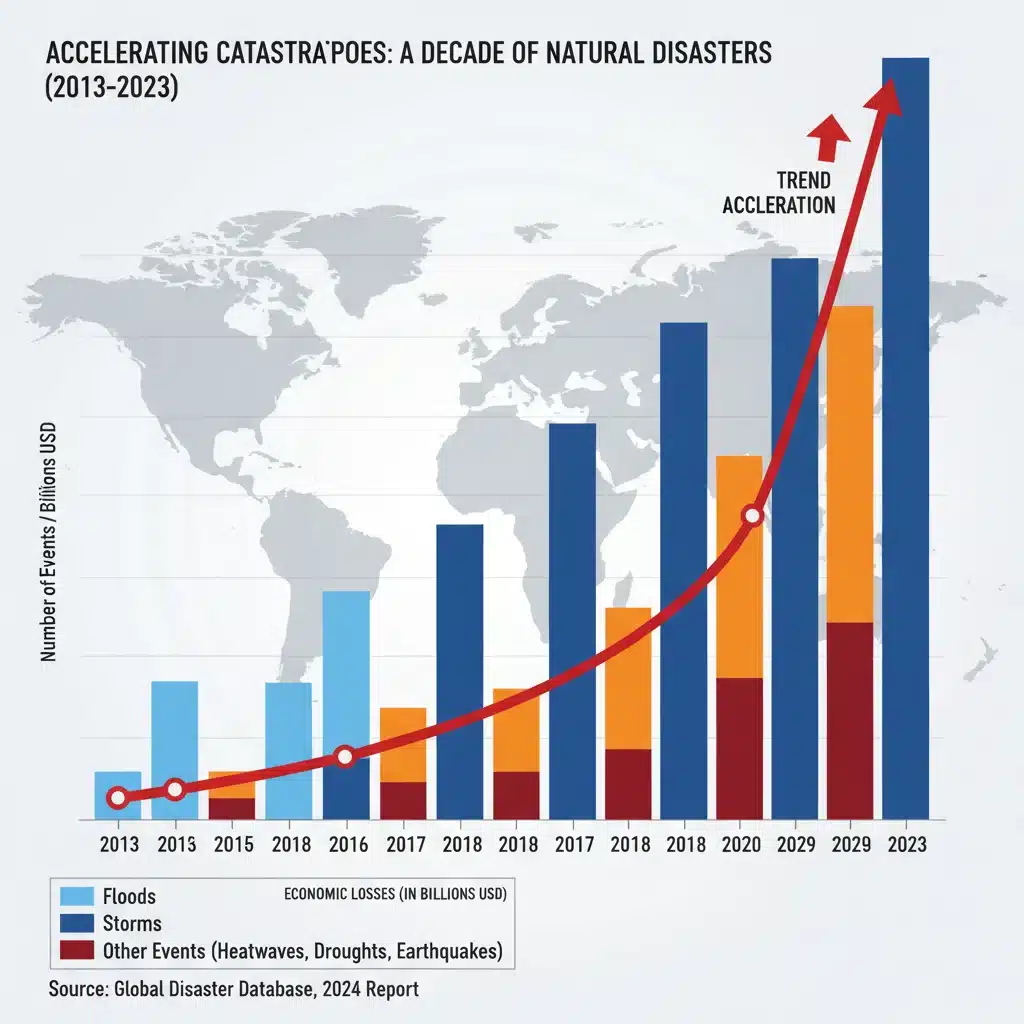 Rising frequency and severity of natural disasters