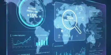 Predictive analytics dashboard showing future insurance market trends