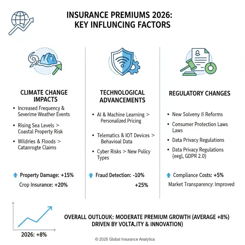 Infographic on 2026 insurance premium influencing factors