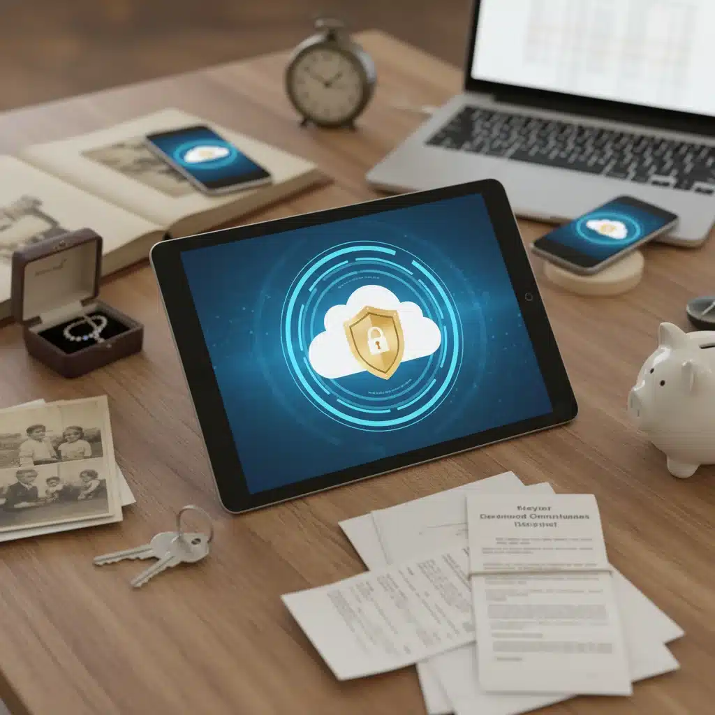 Cloud storage icon on tablet for secure home inventory data