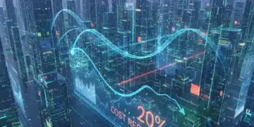 Emerging Tech & Insurance: 2026 Market Analysis on Cost Reductions Up to 20% Digital city with network connections illustrating technological impact on financial markets and insurance cost reduction.